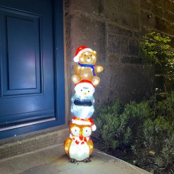Coupon ???? Lumineo Owl Penguin And Bear Stacked LED Lit ???? Christmas Acrylic ????