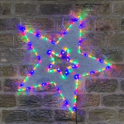 Flash Sale ???? Premier 95cm ???? Christmas Star Tinsel Rope Light With 120 Multi Coloured LEDs ????