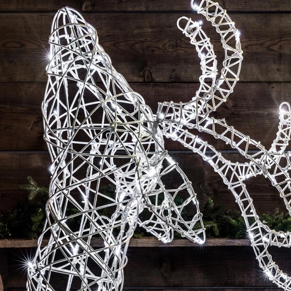 Budget π Noma 2m White Wicker Standing Reindeer With 400 White LEDs π 2 Budget π Noma 2m White Wicker Standing Reindeer With 400 White LEDs π - Image 2