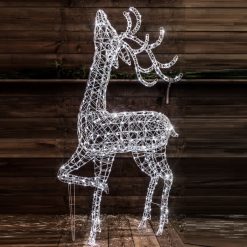 Budget ???? Noma 2m White Wicker Standing Reindeer With 400 White LEDs ????