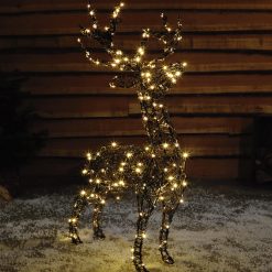 Buy ???? Noma 1.1m Warm White LED Standing Wicker Reindeer ✔️