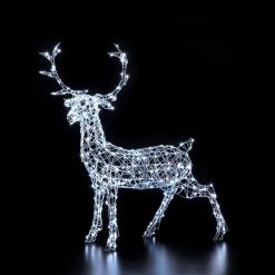New ???? Noma 1.4m Colour Changeable White Wicker Stag With Remote Control ???? -UK Christmas World Sales Store 2521011 12