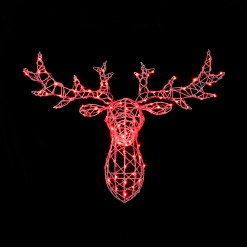 Budget ???? Noma White Wicker Stags Head Colour Changeable With Remote Control ???? -UK Christmas World Sales Store 2521012 2 highres 900691
