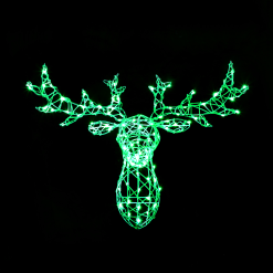 Budget ???? Noma White Wicker Stags Head Colour Changeable With Remote Control ???? -UK Christmas World Sales Store 2521012 3 highres 900691