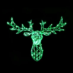 Budget 💯 Noma White Wicker Stags Head Colour Changeable With Remote Control 👏 -UK Christmas World Sales Store 2521012 3 highres 900691