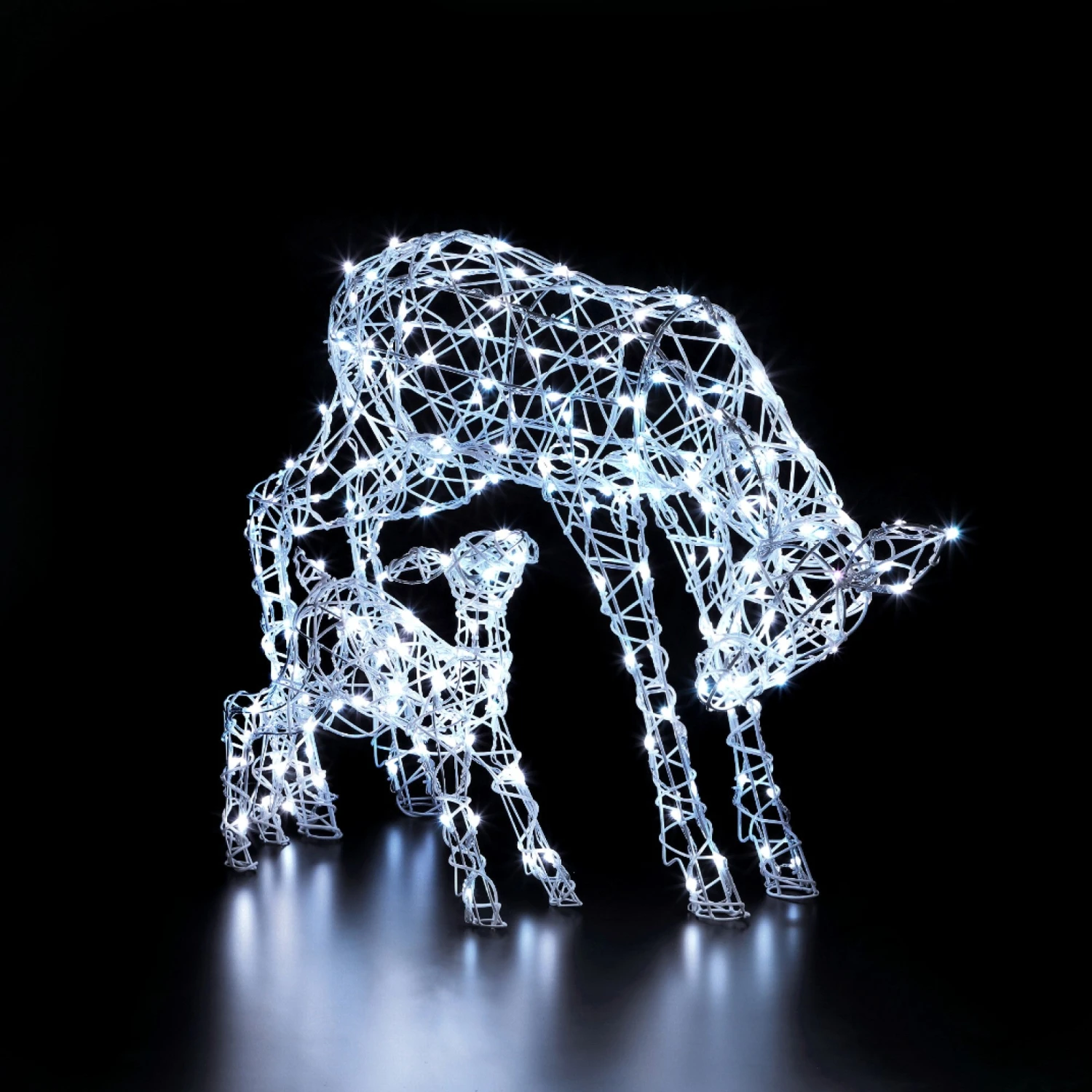 Discount π Noma Set Of 2 Remote Controlled Colour Changeable White Wicker Deer & Fawn π― 2 Discount π Noma Set Of 2 Remote Controlled Colour Changeable White Wicker Deer & Fawn π― - Image 2