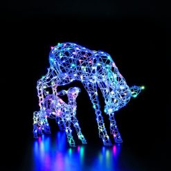 Discount ???? Noma Set Of 2 Remote Controlled Colour Changeable White Wicker Deer & Fawn ???? -UK Christmas World Sales Store 2521013 10 900690