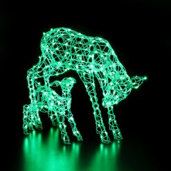 Discount ???? Noma Set Of 2 Remote Controlled Colour Changeable White Wicker Deer & Fawn ???? -UK Christmas World Sales Store 2521013 2 900690