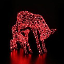 Discount ???? Noma Set Of 2 Remote Controlled Colour Changeable White Wicker Deer & Fawn ???? -UK Christmas World Sales Store 2521013 3 900690