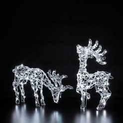 Outlet ???? Noma 60cm Colour Changeable White Wicker Standing Stag With Remote Control ???? -UK Christmas World Sales Store 2521017 18 2