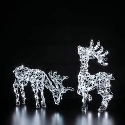 Outlet 🎁 Noma 60cm Colour Changeable White Wicker Standing Stag With Remote Control 🔔 -UK Christmas World Sales Store 2521017 18 2