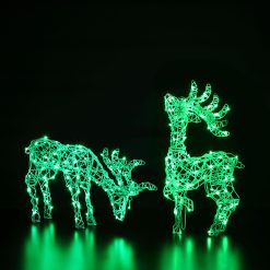 Outlet ???? Noma 60cm Colour Changeable White Wicker Standing Stag With Remote Control ???? -UK Christmas World Sales Store 2521017 18 3