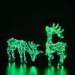 Outlet 🎁 Noma 60cm Colour Changeable White Wicker Standing Stag With Remote Control 🔔 -UK Christmas World Sales Store 2521017 18 3