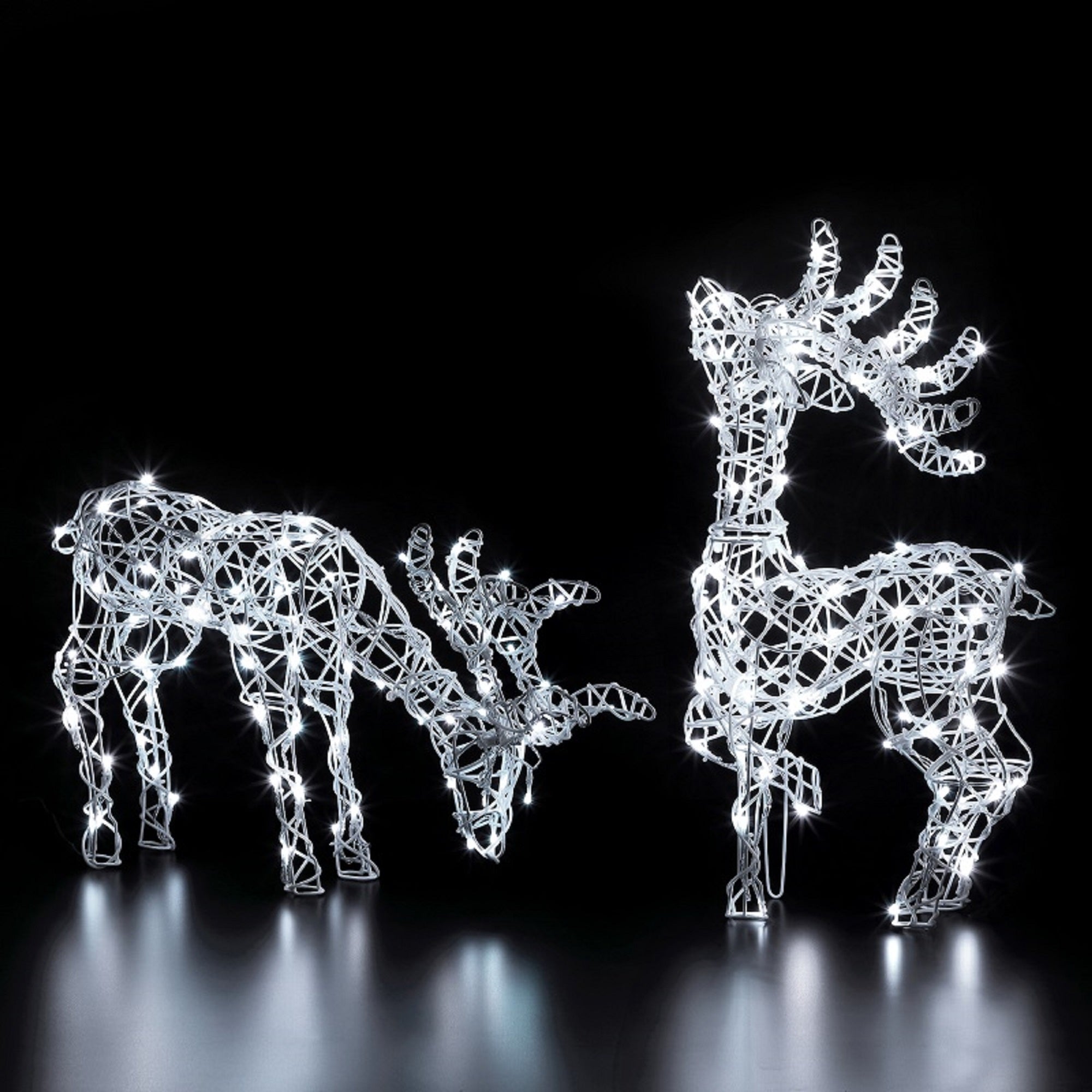 60cm Colour Changeable White Wicker Grazing Stag with Remote Control Wholesale ???? Noma 60cm Colour Changeable White Wicker Grazing Stag With Remote Control ???? -UK Christmas World Sales Store 2521018