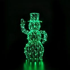 Best Sale 👏 Noma 1m White Rattan Dickensian Snowman With 120 Colour Changeable With 120 LED's 🎁 -UK Christmas World Sales Store 2521020 3 900699