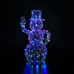 Best Sale 👏 Noma 1m White Rattan Dickensian Snowman With 120 Colour Changeable With 120 LED's 🎁