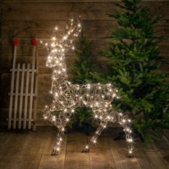 Budget ???? Noma 1.35m Brown Wicker Standing Richmond Stag With Warm White LEDs ???? -UK Christmas World Sales Store 2521101 900700