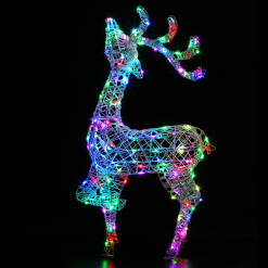 Hot Sale ✔️ Noma 1m White Rattan Blenheim Stag With Colour Changeable LEDs And Remote Control ????