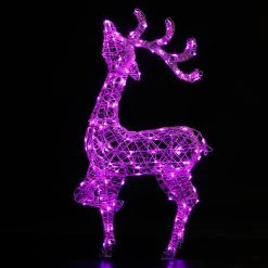 Hot Sale ✔️ Noma 1m White Rattan Blenheim Stag With Colour Changeable LEDs And Remote Control 👍 -UK Christmas World Sales Store 2522121 3 900696