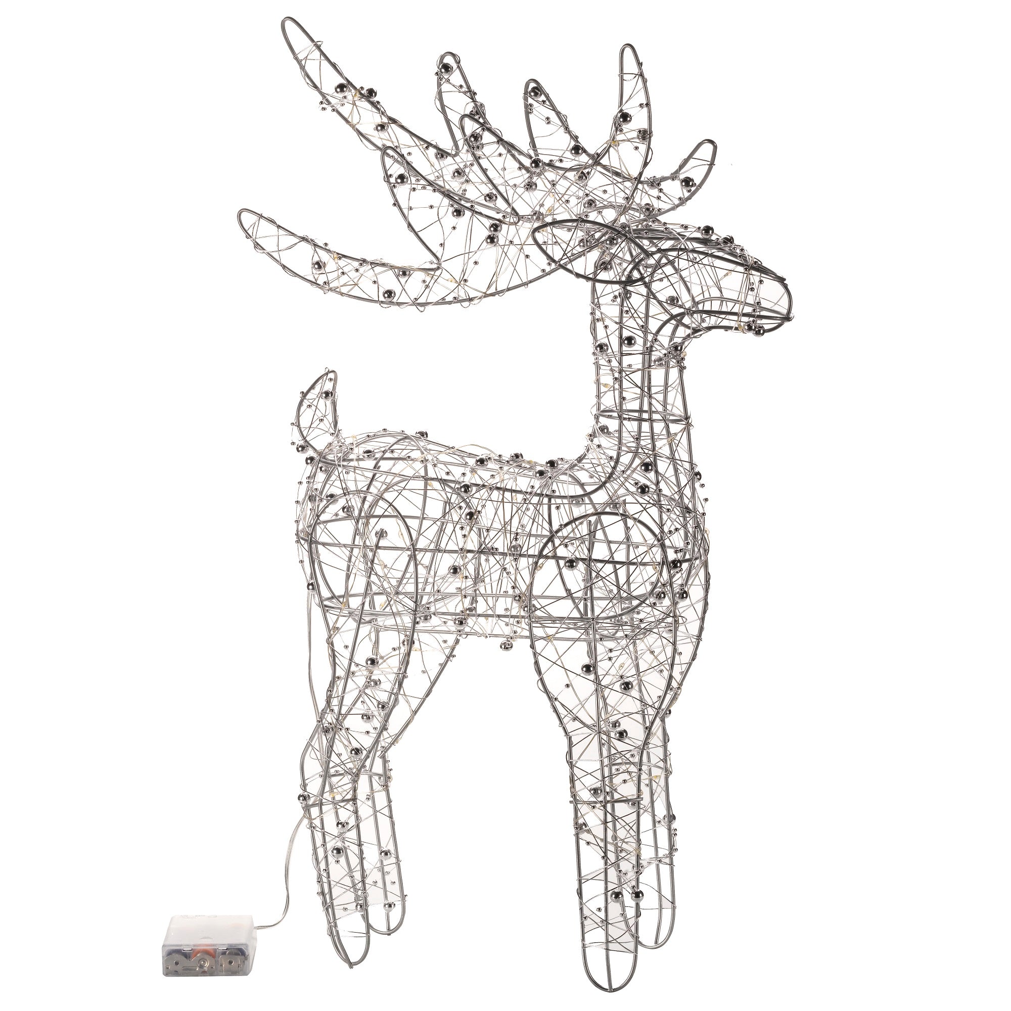 Silver Wire Reindeer with 60 Warm White LEDs Promo ✔️ Three Kings Silver Wire Reindeer With 60 Warm White LEDs ❤️ -UK Christmas World Sales Store 2532023 WonderDeer Cutout