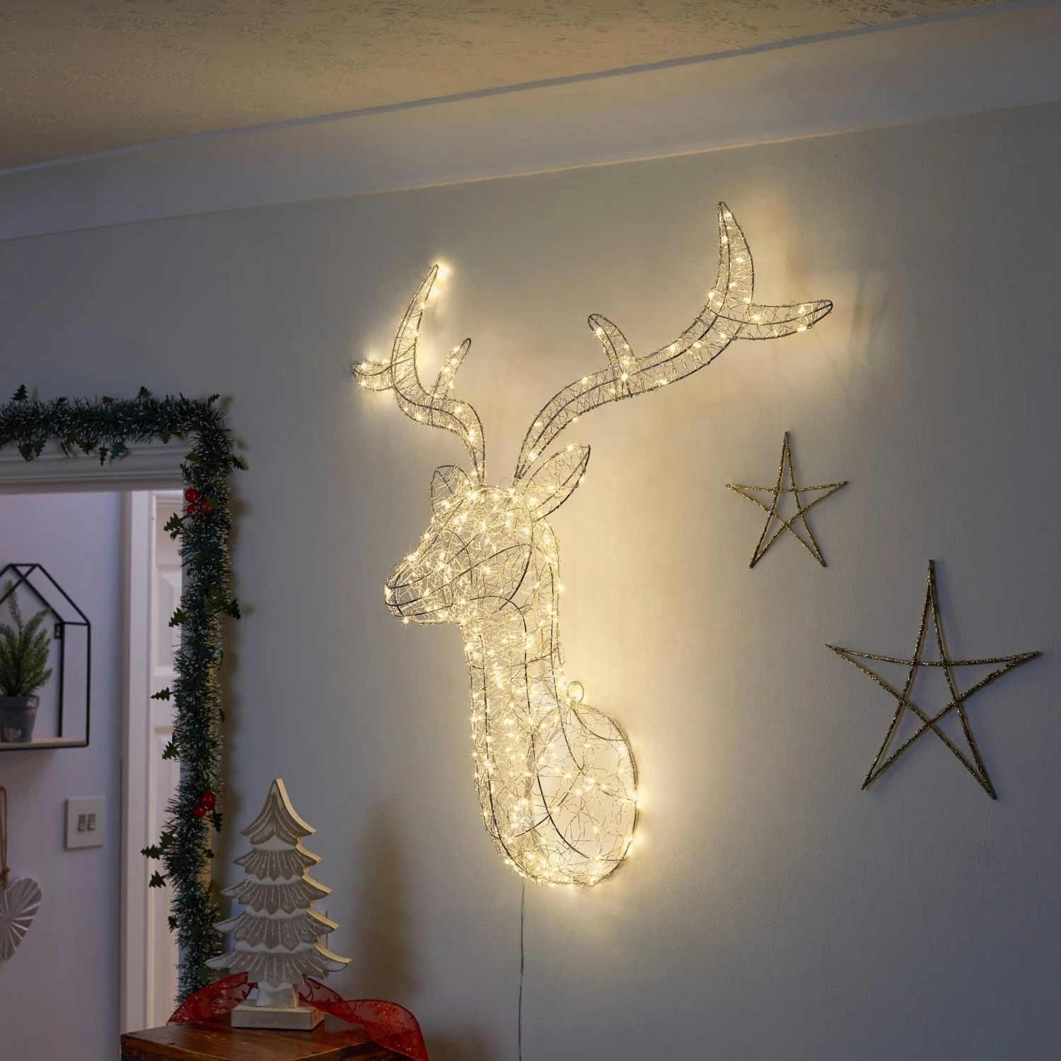 Cheapest π Three Kings 75cm Wall Mounted Stags Head With 250 Warm White LED's 𧨠1 Cheapest π Three Kings 75cm Wall Mounted Stags Head With 250 Warm White LED's π§¨