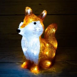Best Sale 👍 Lumineo Acrylic Fox With 30 White LEDs Battery Powered 👍 -UK Christmas World Sales Store 491090new1