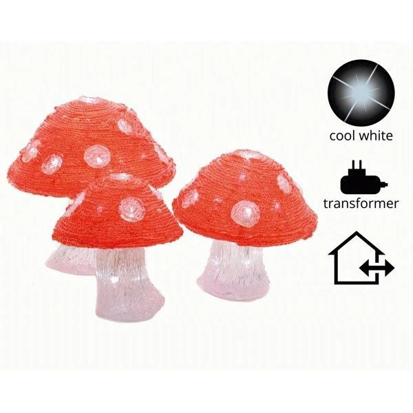 Outlet β Lumineo Set Of 3 LED Lit Acrylic Toadstools π 4 Outlet β Lumineo Set Of 3 LED Lit Acrylic Toadstools π - Image 4
