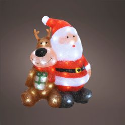 New ⭐ Lumineo Acrylic ???? Christmas Santa With Reindeer ????