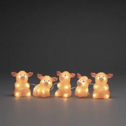 Best deal ✔️ Konstsmide Set Of 5 Acrylic Pigs Lit With 40 Warm White LEDs ???? -UK Christmas World Sales Store 6232 343.P.1.0
