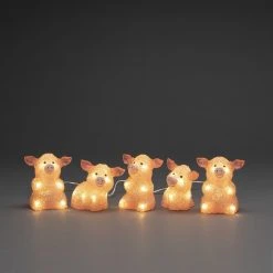 Best deal ✔️ Konstsmide Set Of 5 Acrylic Pigs Lit With 40 Warm White LEDs 🌟 -UK Christmas World Sales Store 6232 343.P.1.0