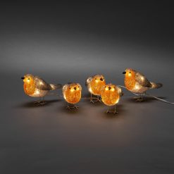 Brand new ???? Festive Set Of 5 LED Lit Acrylic ???? Christmas Robins ❤️ -UK Christmas World Sales Store 6245 103.P.1.0 Copy