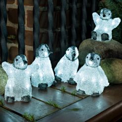 Discount ???? Konstsmide Set Of 5 LED Lit Acrylic Penguins ????