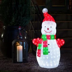 Coupon ✨ Konstsmide 90cm Acrylic Snowman With Scarf And 200 LEDs 🤩 -UK Christmas World Sales Store 6285 203.s.1.0