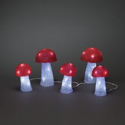 Flash Sale ???? Konstsmide Set Of 5 Acrylic ???? Christmas Mushroom Lights ???? -UK Christmas World Sales Store 6286 203.P.1.0