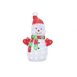 Deals ???? Konstsmide 50cm Acrylic Snowman With Scarf With 88 Ice White LEDs ✔️ -UK Christmas World Sales Store 6297 203.I.1.0