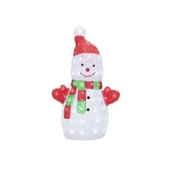 Deals 🥰 Konstsmide 50cm Acrylic Snowman With Scarf With 88 Ice White LEDs ✔️ -UK Christmas World Sales Store 6297 203.I.1.0