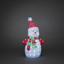 Deals 🥰 Konstsmide 50cm Acrylic Snowman With Scarf With 88 Ice White LEDs ✔️ -UK Christmas World Sales Store 6297 203.P.1.0