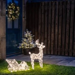 Budget 👍 Lumineo Acrylic 🎁 Christmas Reindeer And Sleigh With Warm White LEDs 🔥