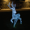 New ⭐ Noma 1.35m Colour Changeable White Wicker Standing Stag With Remote Control ????