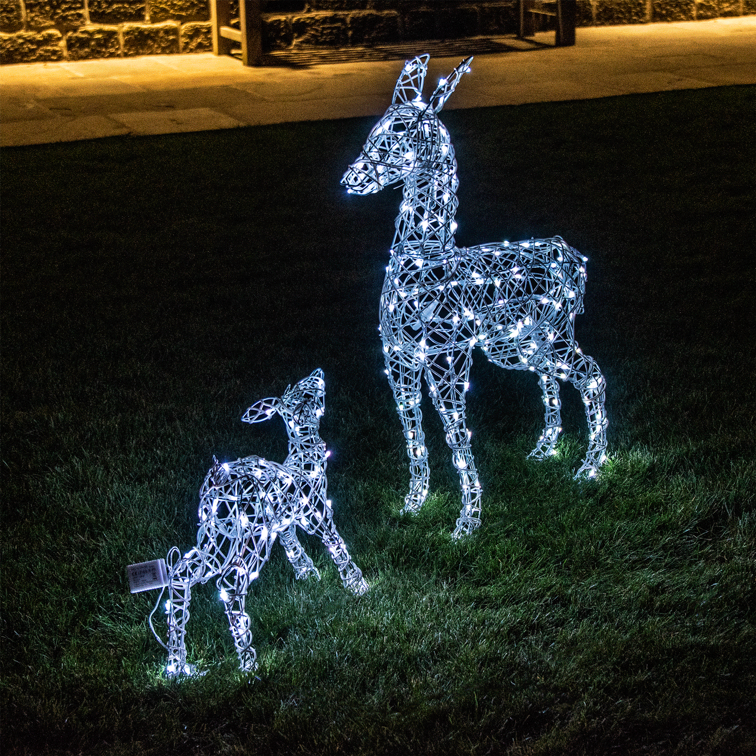 Set of 2 Colour Changeable Deer & Fawn with Remote Control Hot Sale ???? Noma Set Of 2 Colour Changeable Deer & Fawn With Remote Control ???? -UK Christmas World Sales Store 900694 Deer Fawn GIF