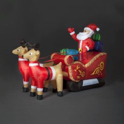 Discount ???? Snowtime 8ft Giant Inflatable Santa & Reindeer With Sleigh ????