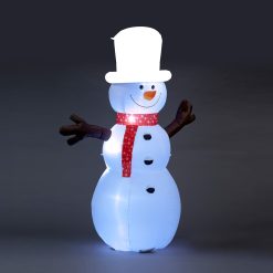 Best Sale ???? Snowtime 2.4m Snowman With Red Scarf LED Lit ???? Christmas Inflatable ????