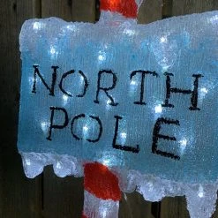 Outlet 🤩 Lumineo Cool White LED Acrylic North Pole Outdoor Sign 👍 -UK Christmas World Sales Store IMG 0495 Copy