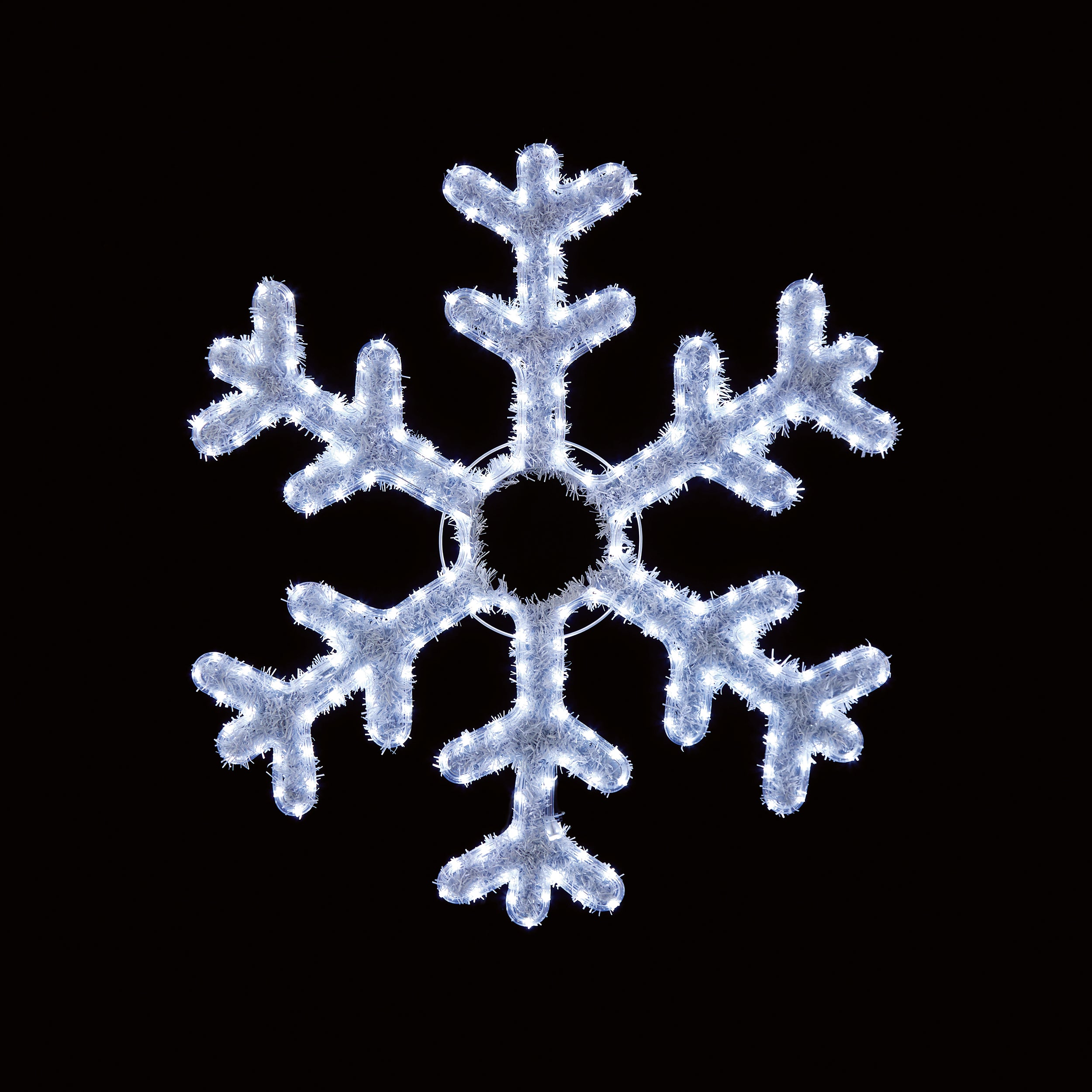 94cm Snowflake Tinsel Rope Light Silhouette with White LEDs New ???? Premier 94cm Snowflake Tinsel Rope Light Silhouette With White LEDs ???? -UK Christmas World Sales Store LI221018