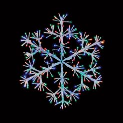 New ???? Premier 60cm White Starburst Snowflake Light With 300 Multi Coloured LEDs ????