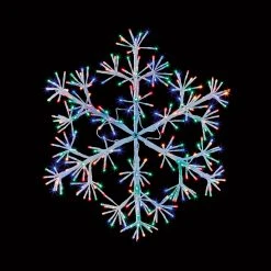 New 😉 Premier 60cm White Starburst Snowflake Light With 300 Multi Coloured LEDs 😉