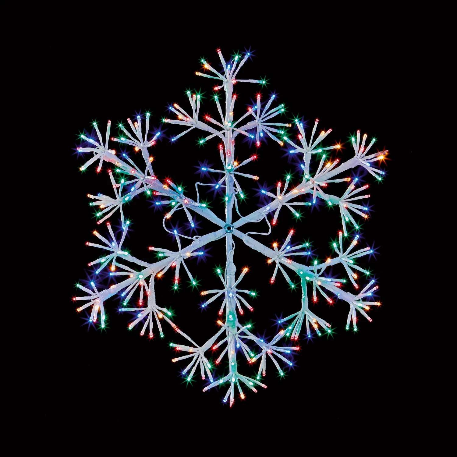 New π Premier 60cm White Starburst Snowflake Light With 300 Multi Coloured LEDs π 1 New π Premier 60cm White Starburst Snowflake Light With 300 Multi Coloured LEDs π
