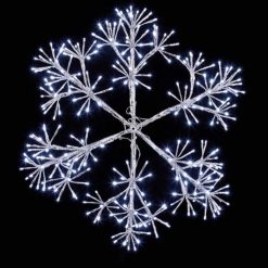 Budget ???? Premier 90cm Silver Starburst Snowflake Light With LEDs ????