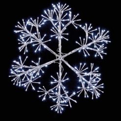 Flash Sale ???? Premier 60cm Silver Starburst Snowflake Light With 300 White LEDs ????