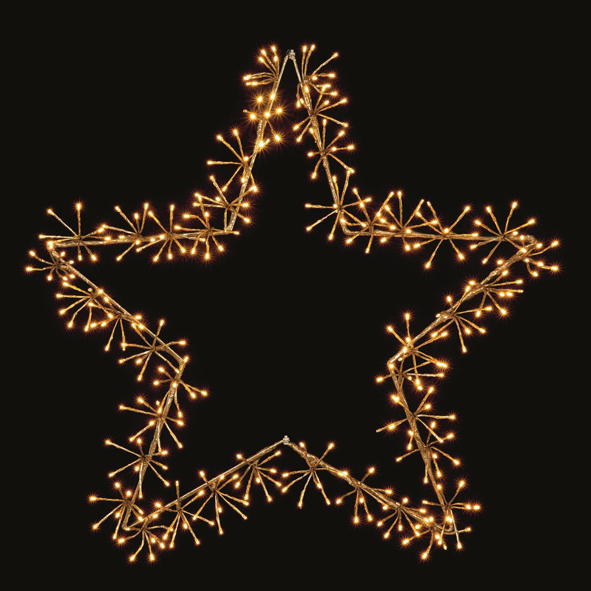 60cm Gold Star Cluster with 240 Warm White Twinkle LEDs Wholesale ✨ Premier 60cm Gold Star Cluster With 240 Warm White Twinkle LEDs ???? -UK Christmas World Sales Store LV191065G Copy